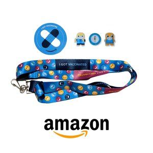 I Got Vaccinated Lanyard Sticker Pin Lot New Pandemic